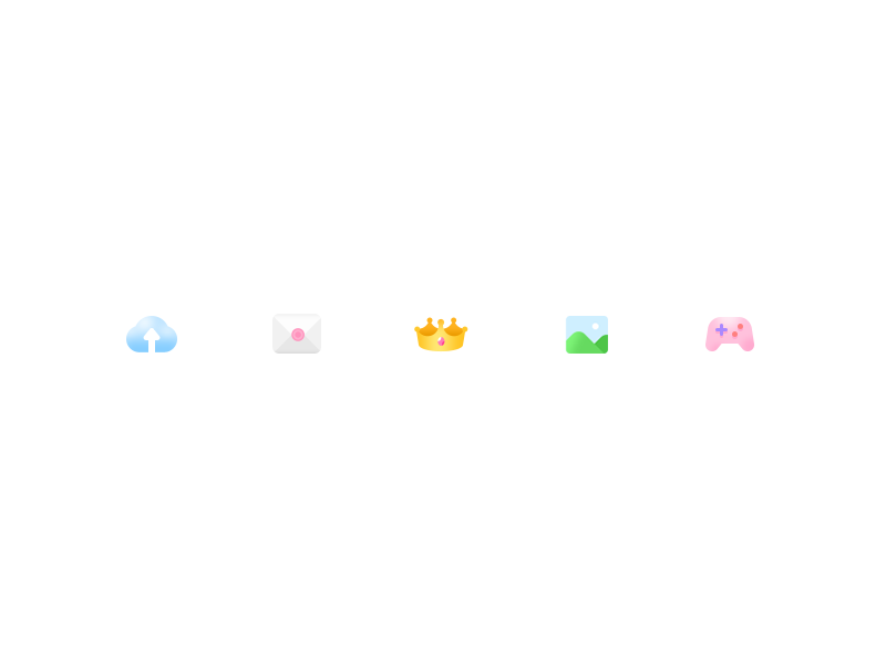 Tiny Icon cute gradient small color ui icon game photo crown mail cloud