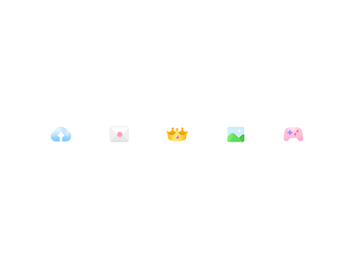 Tiny Icon cloud color crown cute game gradient icon mail photo small ui