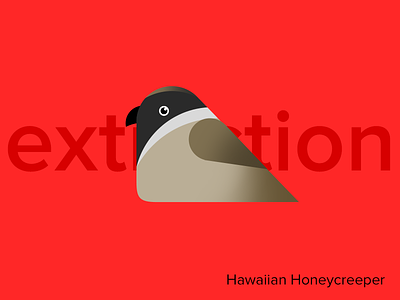 Earth Day Series：Hawaiian Honeycreeper bird day earth extinction gradient hawaiian honeycreeper illustration ui