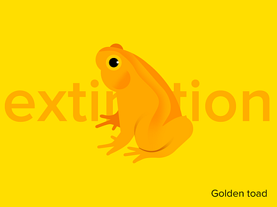 Earth Day Series：Golden toad day earth extinction golden gradient illustration toad ui yellow