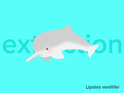 Earthday Series:Lipotes vexillifer blue day dolphin earth extinction gradient illustration lipotes sea ui vexillifer