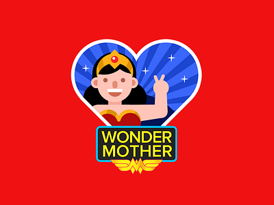 Wonder Mother flat hero holiday illustration mother mothersday super wonder