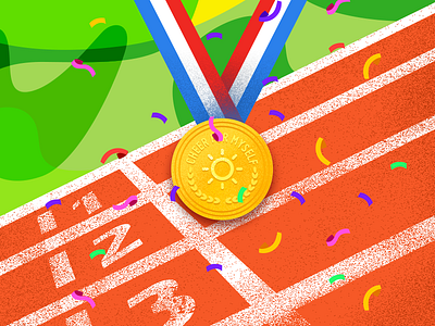 CHEER FOR MYSELF 2016 brazil cheer energy illustration medal olympic playground rio spirit sports