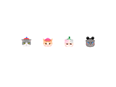 Neko Neko Neko cat cute design effyzhang funny hat icon illustration kitty mini neko tiny