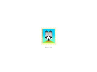 Ueno Memory bluesky effyzhang funny gradient illustration japan mailbox panda stamp tokyo ueno zoo