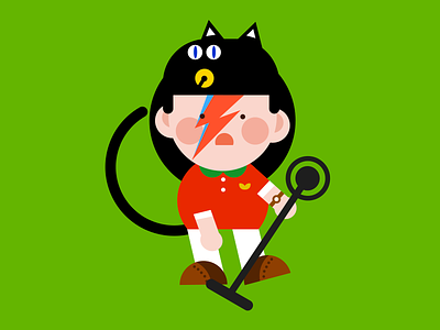 Rock Star bowie cat color cute david effyzhang flat funny google icon illustration ui