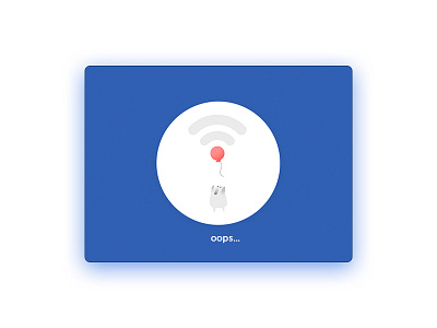 Oops card cute effyzhang icon illustration nosignal popup tip ui ux wifi window