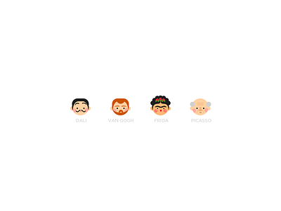 Artist Icon artist cute dali effyzhang frida funny icon picasso small ui ux vangogh