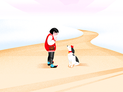 Before Journey cute dog effyzhang google hot icon illustration love popular ui ux winter