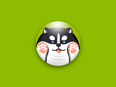 Fridge Sticker Design——Husky badge cute dog effyzhang fridge husky icon illustration lovely popular sticker ui