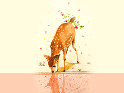 Watercolor Deer