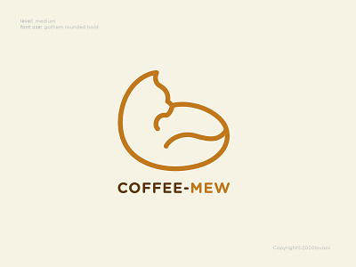 Coffee Mew Logo Concept branding cafe logo cat cat logo coffee concept design illustration logo ui vector
