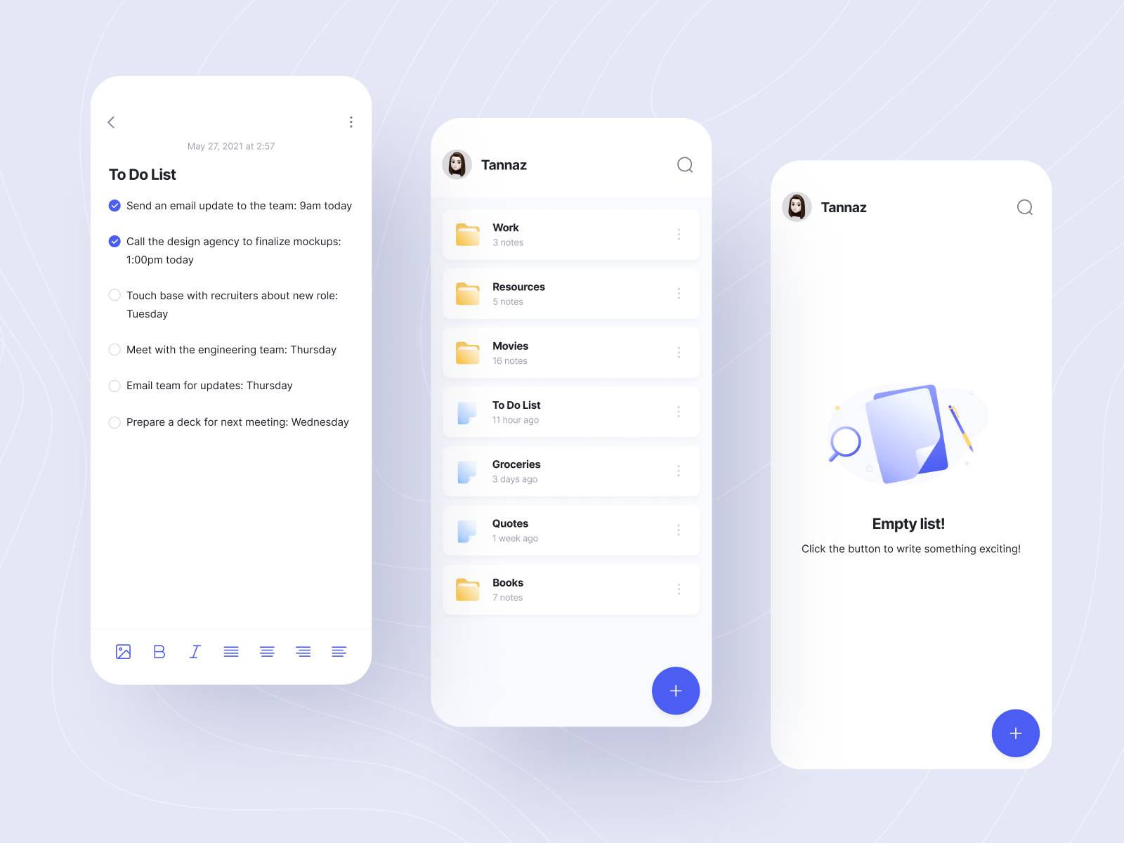 Note Taking App by Tannaz on Dribbble