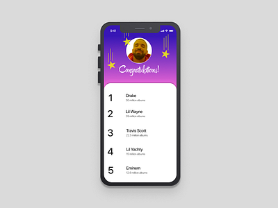 DailyUI#019 - Leaderboard 019 dailyui design drake figma illustration iphone leaderboard tinder ui ux