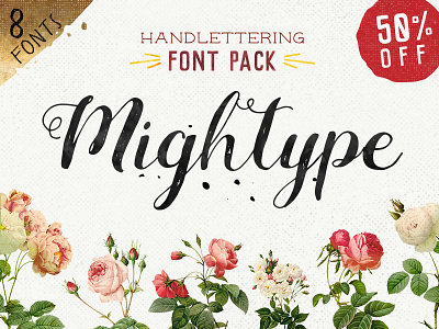 Mightype Handlettering Font Pack casual cursive font font pack hand lettered handmade sans script serif slab serif whimsical