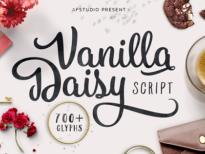 Dribbble Vanilladaisy beauty cursive floral flower font fonts script swash swashes type typography vanilla