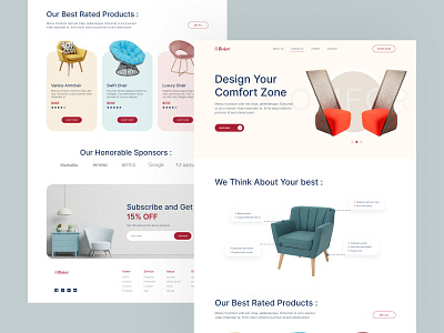 Rubic - eCommerce Landing Page abstract business chair colorful creative decoration design ecommerce furniture home decor homepage landing page offers shopping sofa trending design ui ux web design website