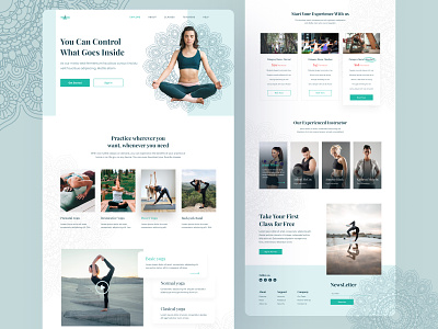 Trend - Yoga Landing page abstract care colorful creative creativity design excercise header health landing page meditation nature practise trending design ui ux vector web design website yoga
