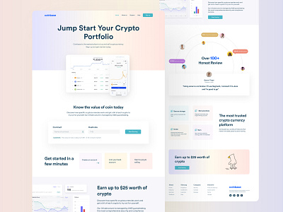 Coinbase Landing Page best branding business coin creative design gradiant graphic design header landing page mockup popular shot sharemarket trending design ui web design website