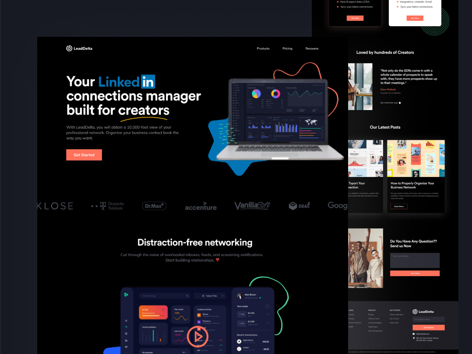 LeadDelta Landing Page by Shek Tamara Akhtar on Dribbble