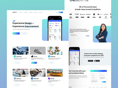 Qualtrics Landing Page best shot best2021 branding business clean colorful creative design graphic design landing page marketion mobile app popular shot tranding trending design ui ux web design website