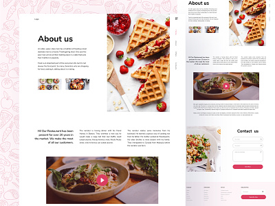 Food - About & Contact Page about page branding business clean colorful contact page creative design food graphic design header healthy landing page popular shot trending design ui web design website