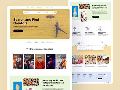 Find Creator Landing Page agency branding business clean colorful creative design graphic design header landing page marketing popular top2021 trending design ui ux web design website