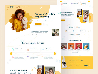 Pets Love Landing Page animals best 2021 branding business clean colorful creative design graphic design header landing page pets popular trending design ui ux web design website