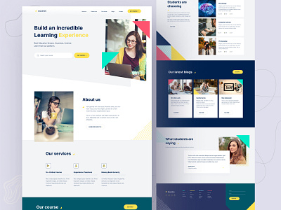 eLearning - Online education learning platform abstract colorful conceptual creative design ecommerce education elearning icon image landing page learning platform smart trend trending design ui ux web design website