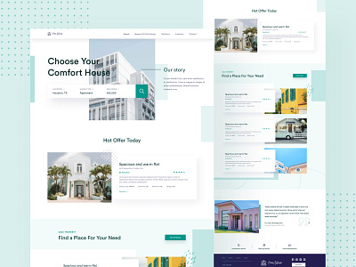 OwnHouse - Real Estate Landing Page abstract branding buy creative design family home house landing page place property purple real estate rent simple trending design ui ux web design website