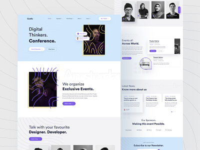 Confo - Conference Landing Page abstract branding color conference creative design event hero image landing page marketing meetup motion design newsletter speaker style trending design typography uiux design web design website