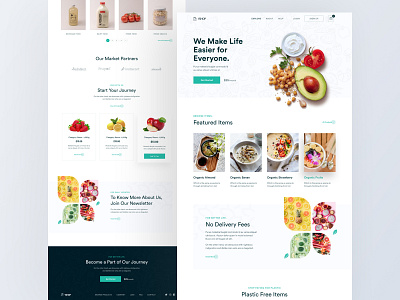 YShop- Grocery Landing Page abstract branding clean creative delivery design food fresh grocery healthy landing page shop style trending design typography uiuxdesign web web design website