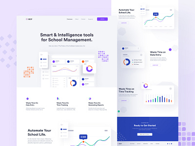 Bisop Landing Page chart dashboard design illustration landing page management manager saas saas landing school school tools smart tools trending design typography ui university ux web design webdesign