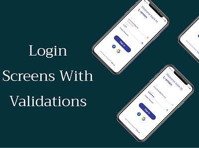 Login Screens With validations design login mobile app signup ui design ux design validation