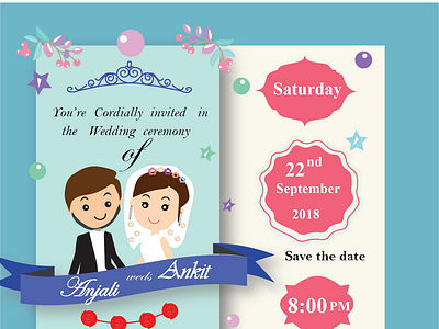 Wedding_Invitation_Card card card design illustration invitation vector wedding wedding card