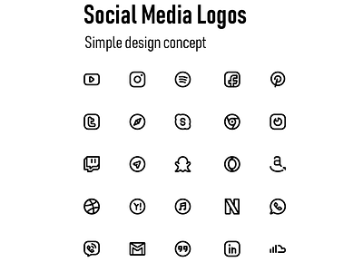 Social Media Logos ai concept icons simple design simple logo ui