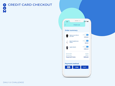 Daily UI Challenge - 002 - Credit card checkout adobe xd app design dailyui design ui uidesign uxdesign