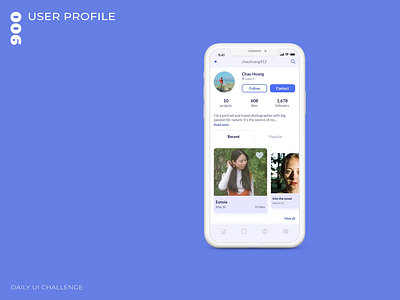 Daily UI Challenge - 006 - User Profile adobe xd app design dailyui ui uidesign uxdesign