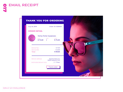 Daily UI Challenge - 017 - Email Receipt dailyui email receipt photoshop uidesign uxdesign