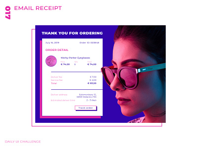 Daily UI Challenge - 017 - Email Receipt