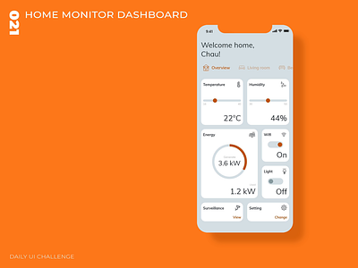 Daily UI Challenge - 021 - Home Monitor Dashboard adobe xd dailyui home monitoring ui uidesign uxdesign
