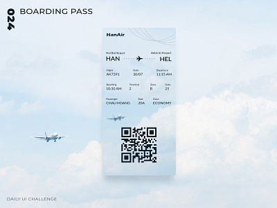 Daily UI Challenge - 024 - Boarding Pass boarding pass dailyui ui uidesign uxdesign