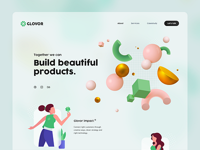 Glovor creative website landing page