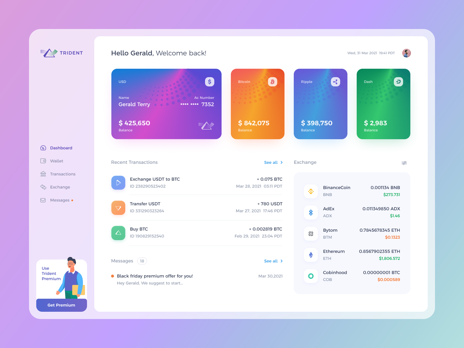 Trident - web app by Sundar M on Dribbble