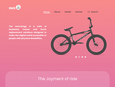 BMX cycle store landing page 3d animation branding motion graphics ui