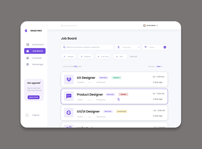 Job board Design branding ui design graphic design job board design ui design