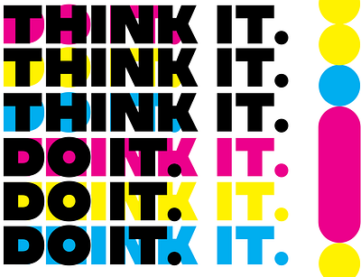 Think it Do it Poster. bold branding cmyk cmyk flyer design design flat graphic design graphicdesign illustration logo minimal modern poster poster art poster design simple triad typography vector