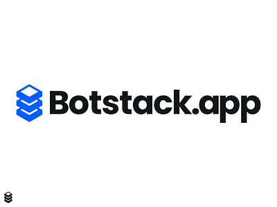 Botstack.app Logo bold bot branding computer data design discord flat hosting icon illustration kerning logo minimal modern symbol technology typography vector