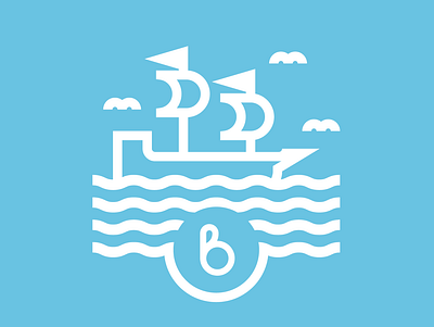 Sea Exploration b boat bold branding design flat icon illustrations letter letter b line line art logo minimal ocean sea water