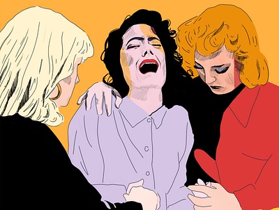 Donna crying illustration twin peaks